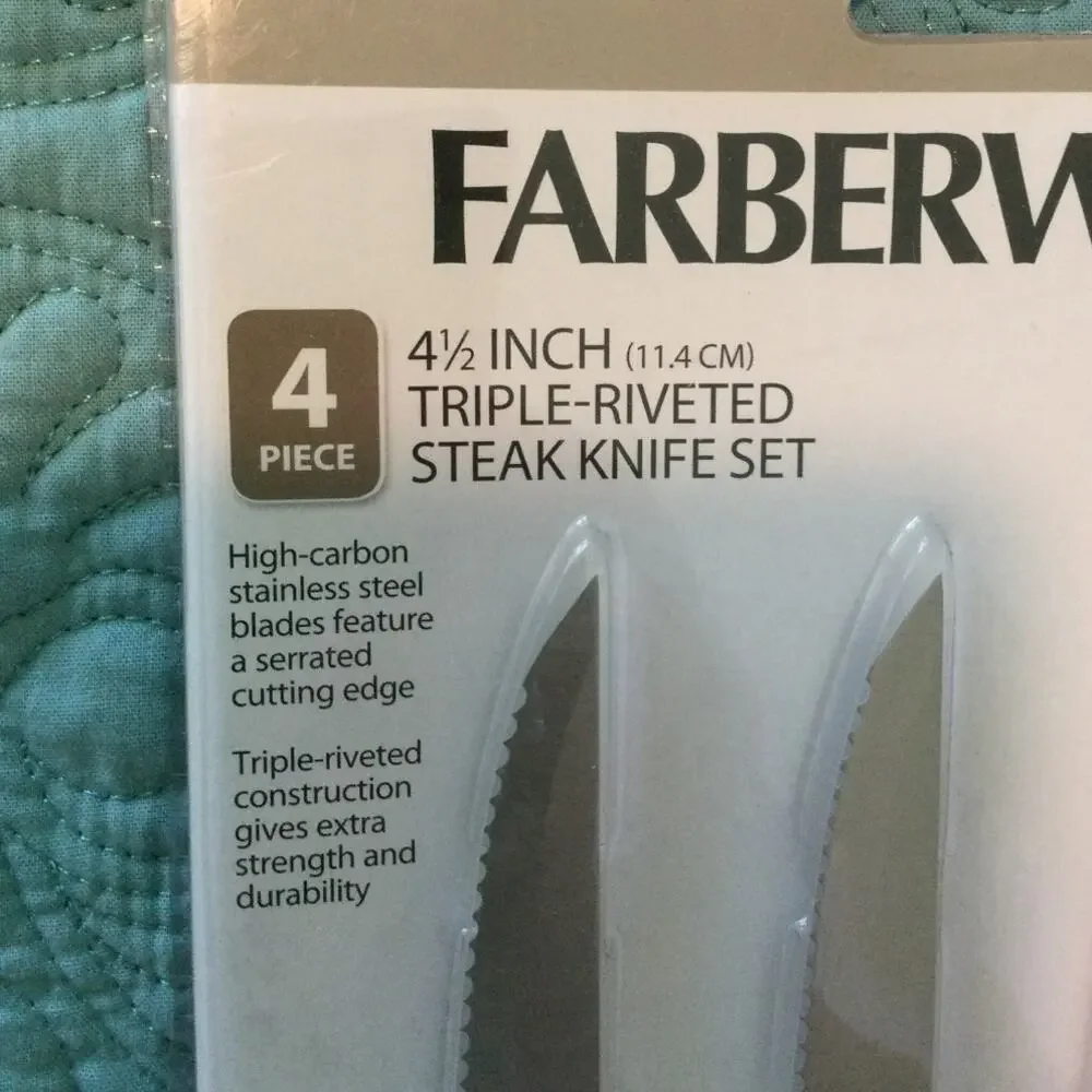 Lot of 2 Farberware Triple Riveted Steak Knife Set 8 total